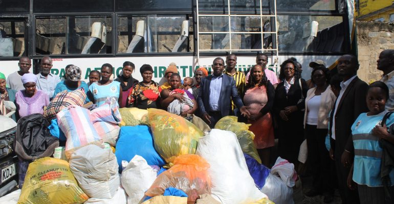 Community outreach by PAC University for Mathare flood victims 